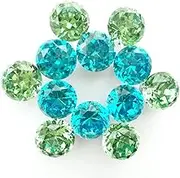 Becho 12 pcs 3cm Crystal Knob Pull Handles for Drawer Cabinet Cupboard Crystal Glass Diamond Shape Flat Round Crystal Glass with Screws (Green+Blue)