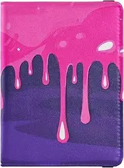 [Amooorous] Fashion Street Graffiti Painting Pink Purple Leather decorative Passport and Vaccine Card Wallet Combo Wallet Combo Passport Case Travel Documents Wallet Lightweight, Fashion street graffiti painting