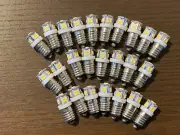 25 New Warm White Screw Base LED Lamp Light Bulbs 6v 6.3v 8v replace #40 #46 E10