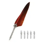 25cm/9.8" Calligraphy Feather Quill Pen for Calligraphy, Orange Gradient