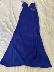 aidan mattox Wmns Liquid Satin Royal Sapphire Blue Mermaid dress 0 $195