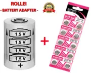 ROLLEI 35 (LED, A110, 35 TE and 35 SE), Battery Adapter + 10 (LR43, AG12)