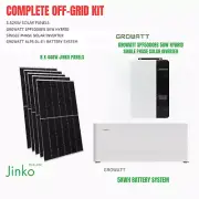GROWATT OFF GRID KIT - Solar Panels, Hybrid 5kW Inverter, Battery System