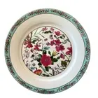 NEW Grace Teaware Fine Porcelain 11in Dinner Plates Aqua Blue Floral Set of 4
