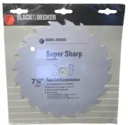 Black & Decker 73-007 Super Sharp Saw Blade 7 ¼” Fast Cut Combination-5/8" Arbor