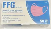 GENERIC 50 PACK OF DISPOSABLE 3 LAYER MOUTH/NOSE PROTECTION MASK- PINK