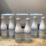6 ROBERT GORDON VINTAGE CARNIVAL WATER BOTTLE PARTY STRIPE PORCELAIN DRINK CUP