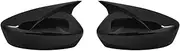 Rearview Mirror Cover Side Reversing Mirror Compatible With Mazda 6 Atenza 2017-2022 Carbon Fiber Look Ox Horn Rear View Mirror Cover Trim(Bright black)
