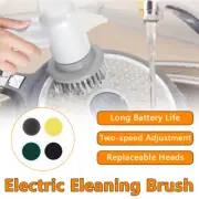 Cordless Chargeable Scrubber Turbo Scrub Electric Spin Cleaning Brush 4 Heads