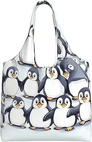 SDEGTHO Many Cute Baby Penguins Sketch Integrated Bag Body And Handle Have Stronger Bearing Capacity.
