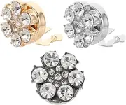 [BESPORTBLE] 3pcs Floral Cufflinks for Women Unique Decorative Buttons Fit for Shirts and Jackets Vintage Style Golden Silver and Gunmetal Finishes