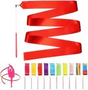 10 Pieces Dance Ribbons Streamers - 6.6Ft Unisex Kids' Gymnastics