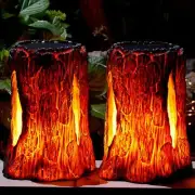 Solar Lights Outdoor, 2PK Stump On Fire Torch Lights, Flickering Flame Lantern
