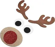 Kisangel 1 Set Christmas Reindeer Face Wall Stickers Non Woven Fabric Glitter Decor for Winter for Doors Windows and Refrigerators Charming Holiday Decoration for Homes and Shops