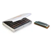Suzuki FolkMaster Diatonic 10-Hole Harmonica Box Set - 12 Keys w/ Case
