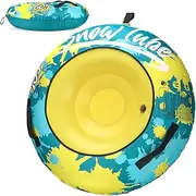 Snow Tube, Inflatable Snow Sledge, Winter Ski Tube, High Performance Outdoor Toboggan Tube with Reinforced Oxford Fabric, Thickened Handles for Safe Drive, Durable Snow Slide for Ki