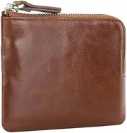 [HAMKVBPR] Mens Purses Men's Small Coin Purse Leather Mini Card Case Purse Wallet for Men(Brown)