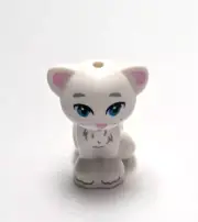 Lego - Animals - White Cat, Sitting, Blue Eyes