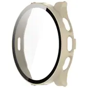 Hiborth Smart Watch Protective Case for Garmin Venu3S Full Protection High Clarity Anti-Scratch PC Temperted Glass Cover for Garmin Venu 3S White