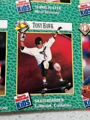 Sports Illustrated Kids May 1990 Full Magazine Uncut Sheet Tony Hawk Rookie Card