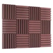 2" Burgundy Acoustic Wedge Soundproofing Studio Foam Tiles 12 Pack