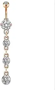 [kejlyouejn] Stainless Steel Dangle Belly Button Rings,Navel Rings Belly Rings for Women Belly Piercing