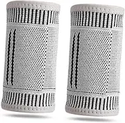 Baluue 1 Pair Sports Wristband Outdoor Volleyball Athletic Wrist Tape Wristbands for Men Carpal Tunnel Relief Wrist Support Self Graphene Light Grey Self-Heating Wrist Wraps Wrist Guard