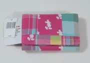 Disney Parks Pink Madras Plaid Tri Fold Wallet