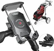 Roykaw Golf Push Cart Phone Holder Mount Compatible with Caddytek,Clicgear,Sun Mountain,Rovic, Caddy, Bag Boy,Golf Push Cart Accessories for Cell Phones,Full Silicone Protection/ 360°Rotatable