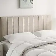 Upholstered Queen Headboard - Easy Assemble Channel Stitched Headboard Queen Size - Wall Mounted Headboard with 3D Soundproof Wall Panels Peel & Stick Floating Headboards for Queen Size Bed - Beige