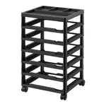 Scrapbook Rolling Storage Cart 6-Tier Large Capacity with Organizer Top Black