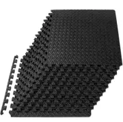 48 Sq Ft Puzzle Exercise Mat with 12 Tiles Interlocking Foam Gym Mats, 24''x24''