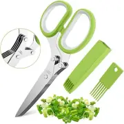 Stainless Steel 5 Blade Professional Shredding Scissors Sharp Herb Tool