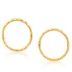 9ct Yellow Gold 13mm Faceted Sleeper Earrings