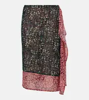 [Dries Van Noten] Dries Van Noten Printed draped midi skirt AU 10 purple