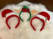 NEW Two (2) Santa and One (1) Elf Head Band / Christmas Head Piece