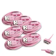 6X USB SYNC DATA POWER CHARGER CABLE APPLE IPAD IPHONE 4S 4 3GS IPOD TOUCH PINK