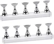 VICASKY 2 Sets Magnetic Nail Art Display Stand with Acrylic Bases for Practice Tips Elegant Chessboard Design for Beginners and Salon Artists