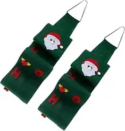 BUGUUYO 2pcs Christmas Felt Box Cover Scratch-Resistant Tissue Roll -Mounted Paper Box Holder Handle Rope