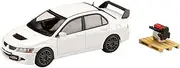 HJ64 1/64 Mitsubishi Lancer Evolution 8 MR GSR with Engine Display Model White Solid Finished Product