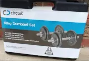 18KG CIRCUIT Dumbell Dumbbells Adjustable Weights Set Gym Plates +CASE IN STOCK