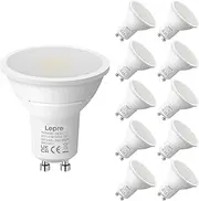 [Lepro] GU10 LED Bulbs, Cool White 6500K, 4.5W 345lm Daylight Led Bulbs, No Flickering, 50W Halogen Bulb Equivalent, Non-dimmable Energy Saving Light Bulbs, 100° Wide Beam, 10 Packs