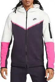 [Nike] Men's Sportswear Beige/Pink/Black Tech Fleece Full-Zip Hoodie (CU4489 031)