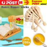 Up To 200pcs Wooden Honey Dipper Mini Wood Stirring Rod Stick Spoon Dip Drizzler