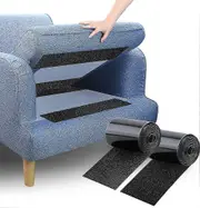 Non-slip Couch Cushion Gripper - Self-adhesive Hook Loop Tape To Keep Couch Cushions From Sliding, 10cm X 1.5m In Black