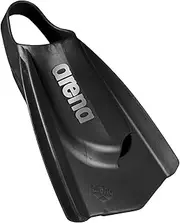 Arena Unisex Adult Powerfin Pro Swim Training Fins Men and Women Silicone Short Blade Flippers Left-Right Custom Design, Sizes 4.5-13.5