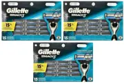 Gillette Mach3 Razor Blade Refills, 15 Cartridges (3 Pack)