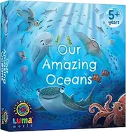 Luma World Our Amazing Oceans Educational Activity Kit for Kids Ages 4 Years and up, 500+ Hours of Puzzles, Ocean Cards, Learning Activities, Trivia Games for Kids in 1 Box, Online Downloads Included