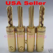 8 Digital 5mm Speaker Cable BFA Banana Plug Jack 24K USA Audio Adapter/Converter