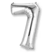 Number 7 Silver Foil Balloon 83cm